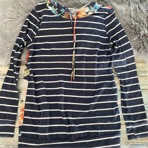 Stripes and Flowers Hoodie